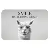 Quotes - Lama - Smile - Spreuken - Grijs Badmat klein -3d