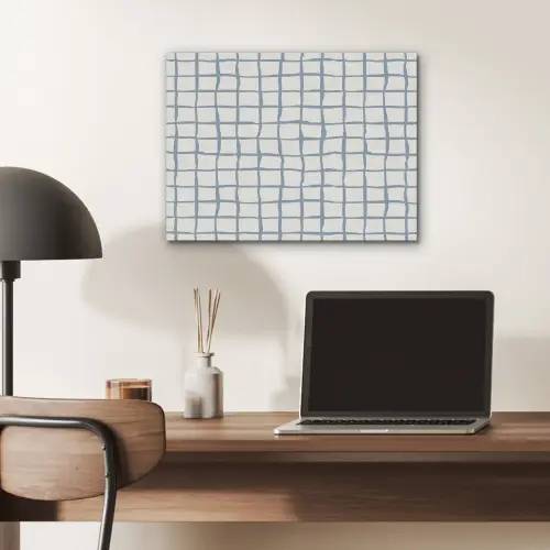 Patroon - Raster - Blauw - Grijs PET vilt klein 837 -sfeer5