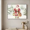Kerstman- Winter - Sneeuw - Wit - Rood Textielframe zwart klein -sfeer2