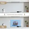 Glitters - Hamburger - Blauw keuken achterwand spatscherm klein -voor_na_NL