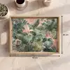 Compositie van bladeren - Groen - Roze Dienblad Rechthoek middel -USP_Formaat