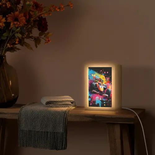 Graffiti - Sport - Auto - Formule 1 - Autosport Light Box met kabel (Tafellamp) klein -sfeer4