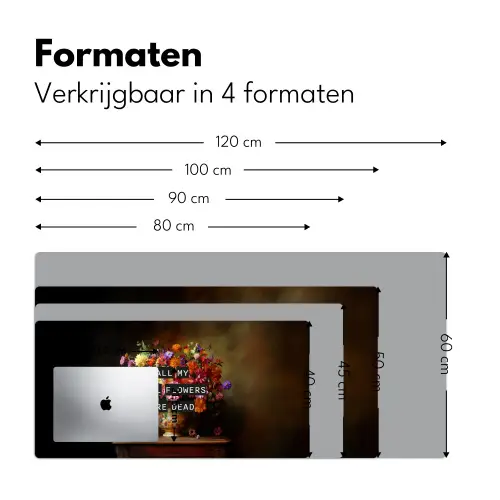 Kleur - Bloemen - Vintage - Bloemenvaas Muismat XXL klein -sfeer5
