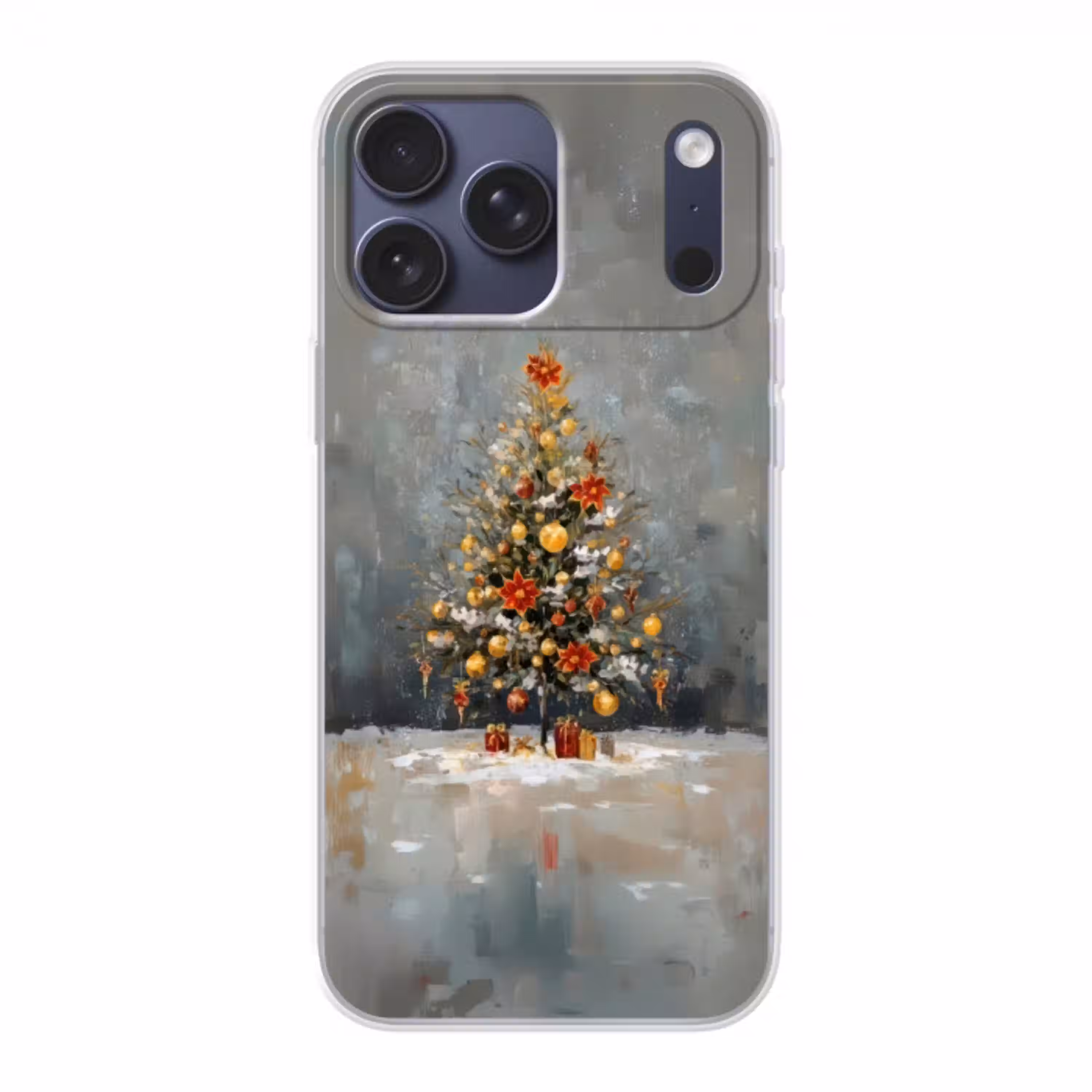 Kerstboom - Cadeaus - Rood - Goud Telefoonhoesje iPhone 17 Pro Max klein -3d