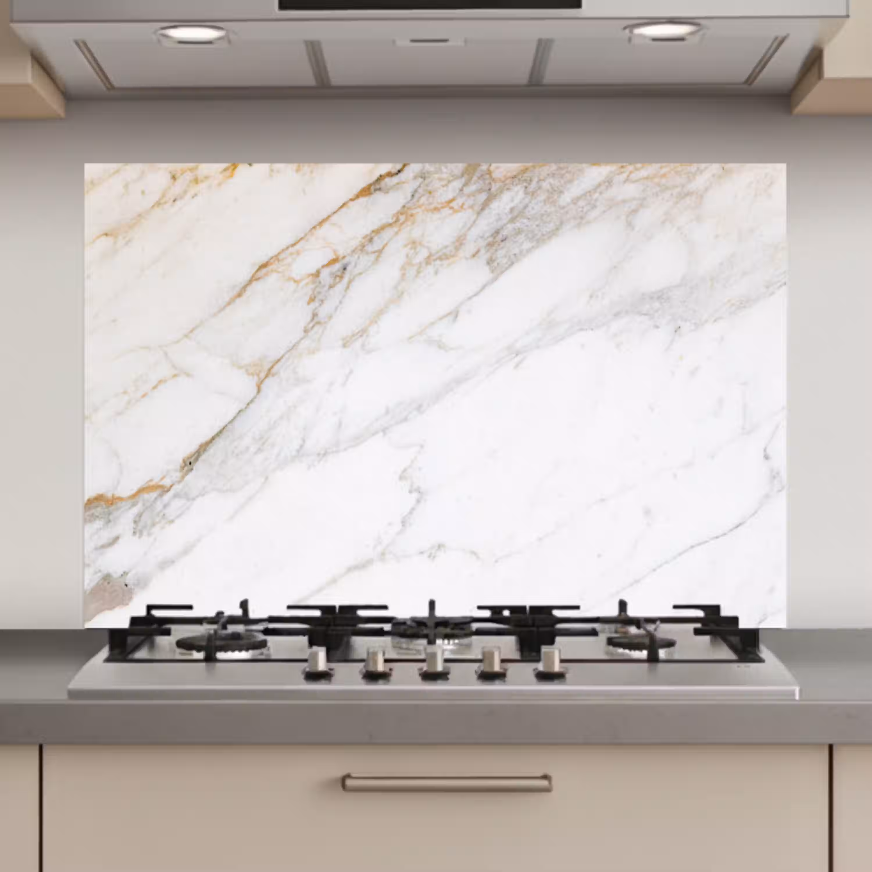 Marmer - Steen - Wit - Goud - Marmerlook - Steen - Luxe keuken achterwand spatscherm klein -3d_website
