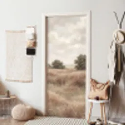 Landschap - Minimalistisch - Beige deurposter klein -sfeer6
