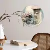 Fiets - Pastelkleuren - Bloemen Wandcirkel kunststof plaat 5mm dik klein -sfeer4