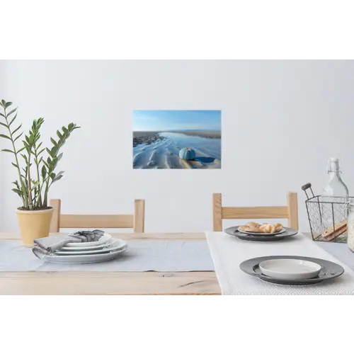 Strand - Schild - Water - Blauw Muursticker klein -eettafel