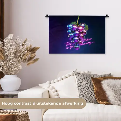 Quote - Neon - Disco - Druiven Wandkleed katoen klein -sfeer1