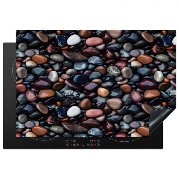 Donker - Kiezels - Glans Inductie beschermer vinyl 3mm klein 276 -3d