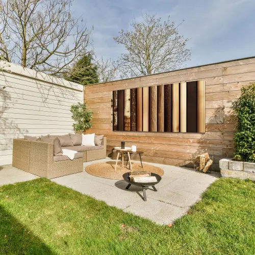 Hout - Planken - Natuurlijk Tuinposter op houten frame 2 cm dik xxl -sfeer2