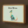 Dino - Cartoon - Oranje - Poten Light Box met batterij (Wandlamp kind) middel -z3d_website