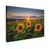 Bloemen - Nacht - Zonsondergang - Zonnebloem - Horizon canvas 2cm klein -z3d