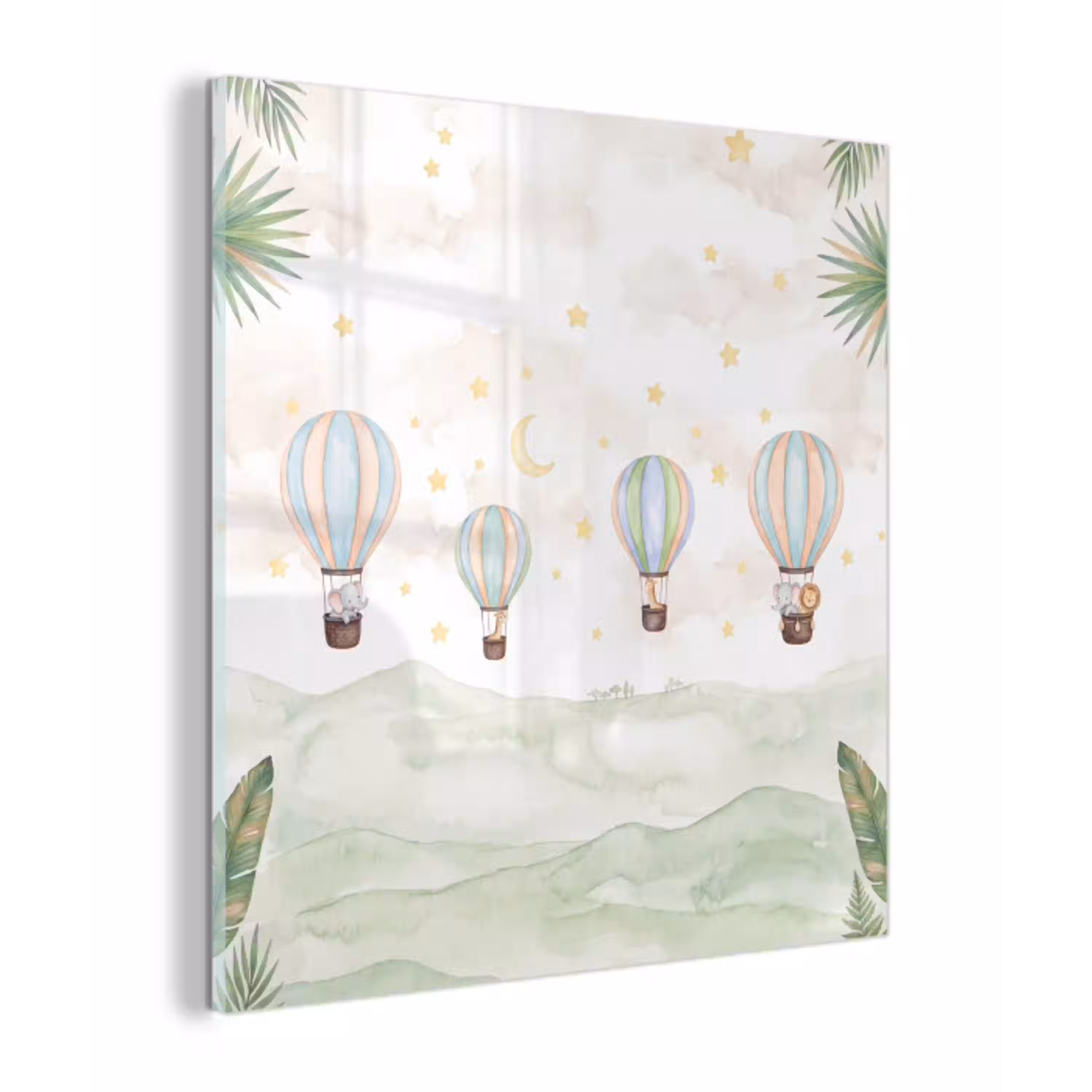 Aquarel - Luchtballonnen - Pastel plexiglas 5mm klein -z3d