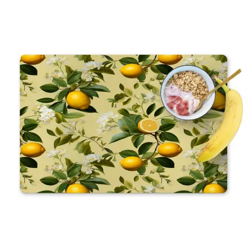 Citroen - Groen - Bloesem Placemat vinyl groot 368 -zzzproduct_Kitchenyeah-website