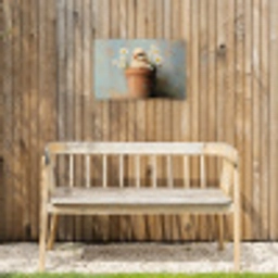 Bloempot - Kuiken - Bloemetjes Tuinposter op houten frame 2 cm dik klein -sfeer4