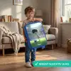 Jongen - Voetbal - Stadion - Zonlicht Kinderkoffer - Blauw klein -sfeer2_NL