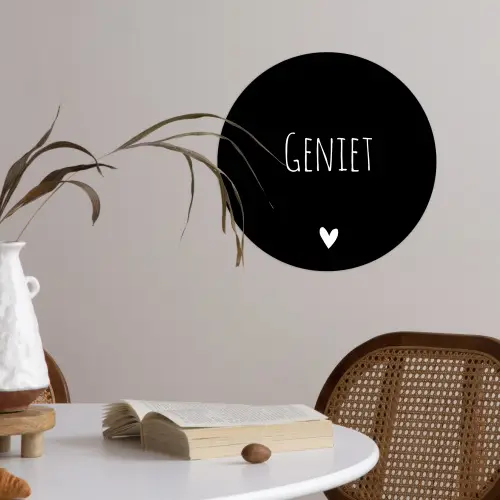 Spreuken - Quotes - Geniet Wandcirkel behangsticker klein -sfeer3