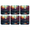 Architectuur - Neon - Trap - Graffiti onderzetter kurk middel -3d
