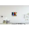 Bloemen - Bladeren - Abstract - Zwart textielposter latten blank klein -kinderkamer
