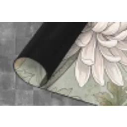 Illustratie - Bloemen - Groen Keukenloper - keukenmat middel -closeup
