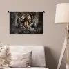 Tijger - Dieren - Portret - Luxe - Zwart Wandkleed katoen klein -sfeer4