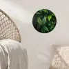 Bladeren - Regendruppels - Licht - Groen Wandcirkel behangsticker klein -sfeer4