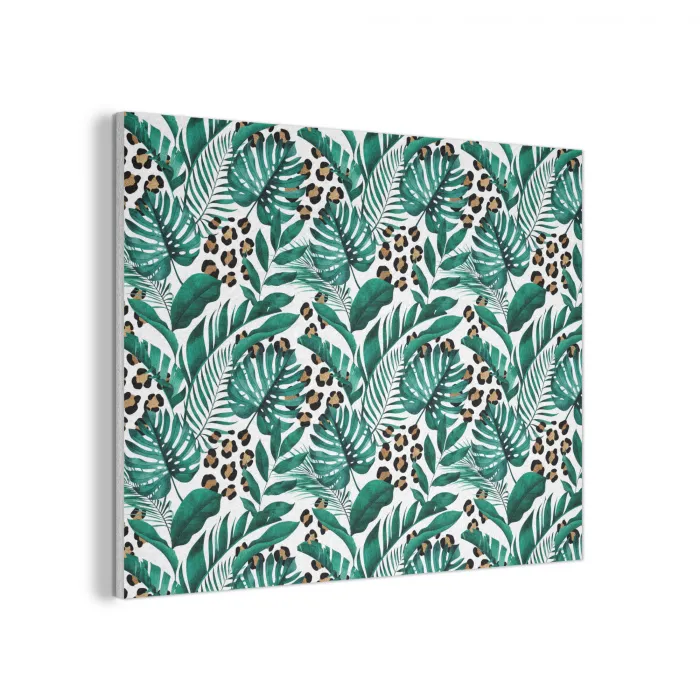 Inductie beschermer - Panterprint - Bladeren - Jungle - Afdekplaat voor kookplaat PET vilt klein -3d