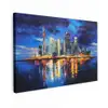 Skyline Toronto - Modern - Stadslicht - Blauw Tuinposter op houten frame 2 cm dik klein -3d