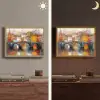 Gracht - Huizen - Kunst - Art Light Box met batterij (Wandlamp) middel -sfeer3