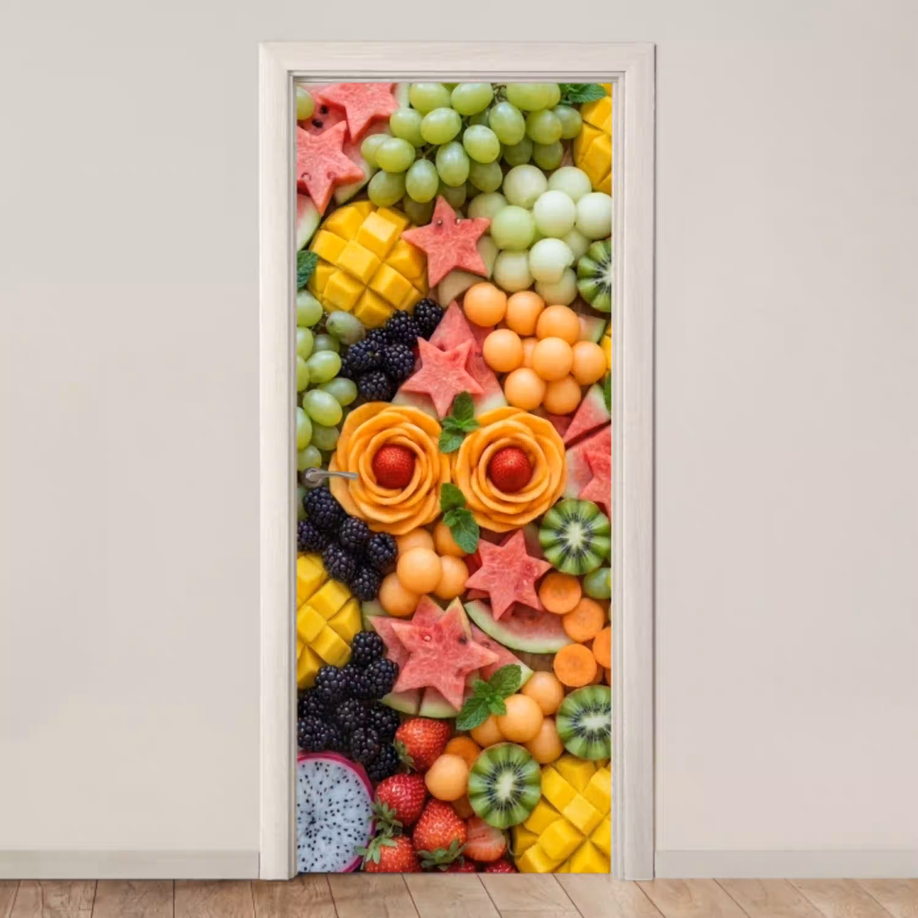 Fruit - Variatie - Kleurrijk - Vers - Eten deurposter klein -3d_beige