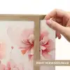 Bloemen - Roze - Kunst - Abstract - Aquarel Light Box met batterij (Wandlamp) middel -USP_websiteprintNL