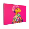 Hagedis - Bloemen - Roze - Kimono Tuinposter op houten frame 2 cm dik klein -3d