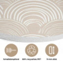 Golven - Structuur - Beige Akoestische PET Vilt - Rond klein 838 -closeup_DE