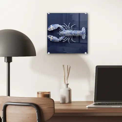 Kreeft - Porselein - Delfts - Blauw plexiglas 5mm klein -sfeer6