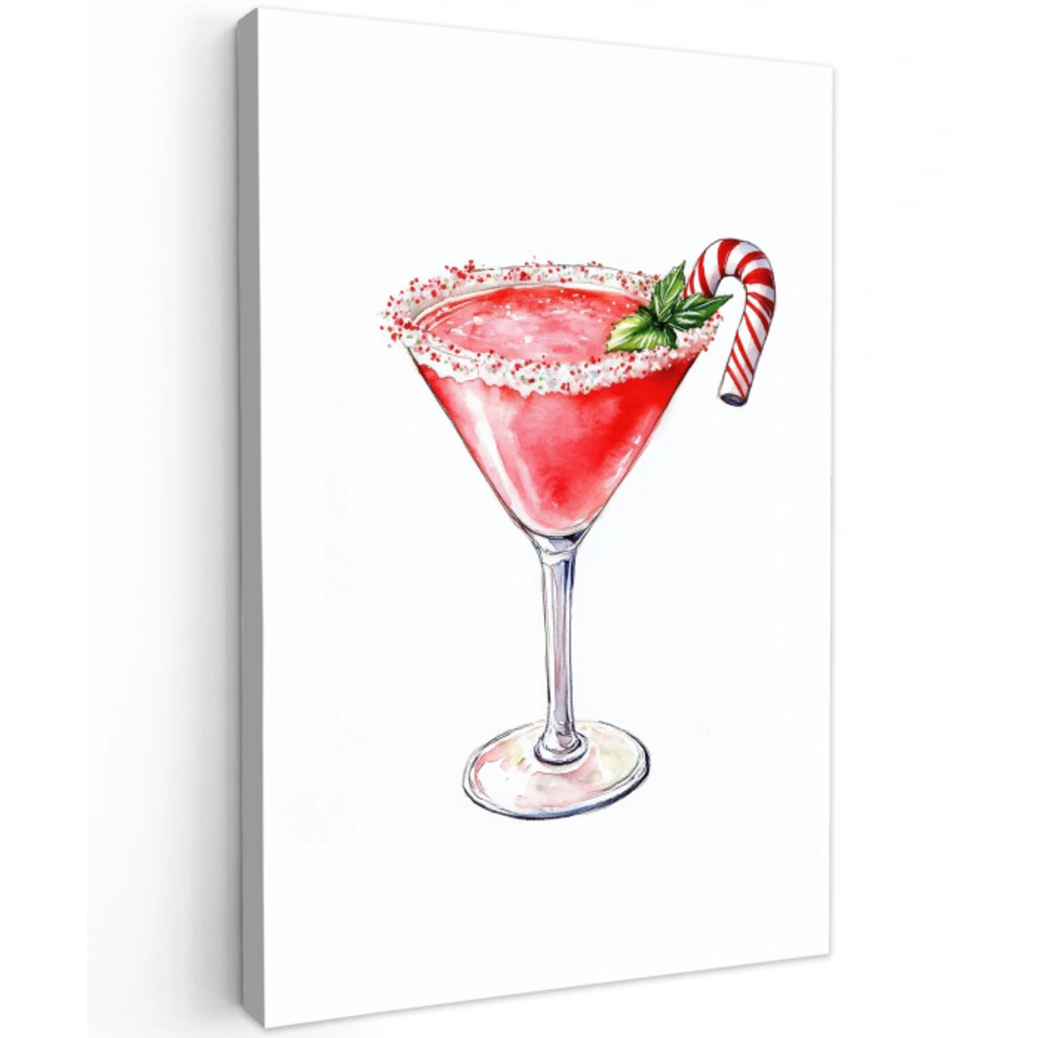 Cocktail - Drank - Winter - Kunst Tuinposter op houten frame 2 cm dik middel -3d