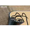Overlappende profielen - Lichtbruin - Zwart Placemat vinyl groot -closeup