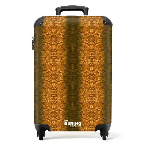 Oranje slangenhuid met symmetrische schubstructuur NBS - Handbagage koffer - Volwassenen Unisex middel -productfoto_recht