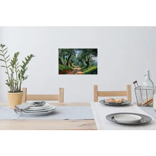 Pad - Bomen - Schaduw - Muursticker klein -eettafel