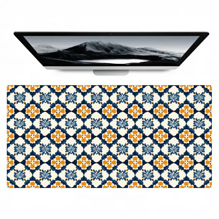 Klassiek - Geometrisch - Blauw Muismat XXL klein 681 -zzz3d