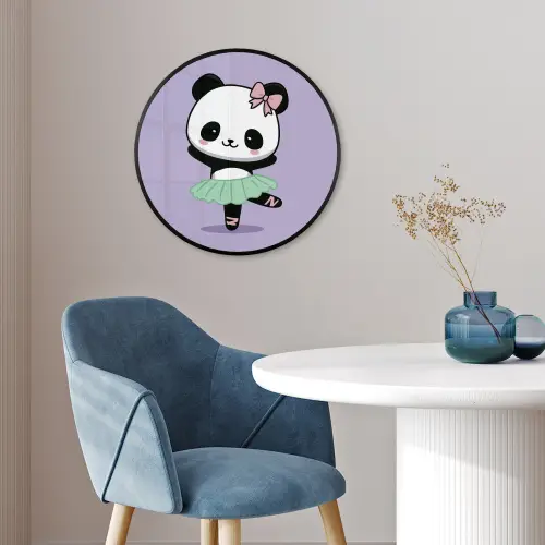 Panda - Paars - Sierlijk - Kawaii Fotolijst rond zonder passe partout klein -sfeer2