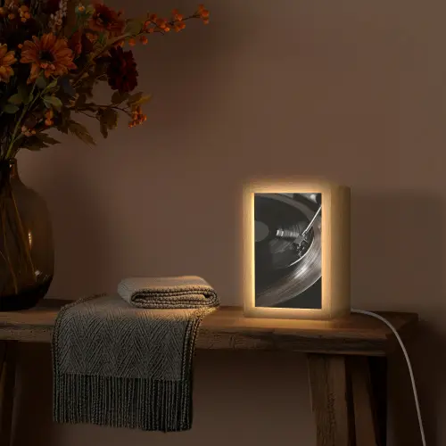 Close-up - Vinylplaat - Platenspeler - Zwart Light Box met kabel (Tafellamp) klein -sfeer4