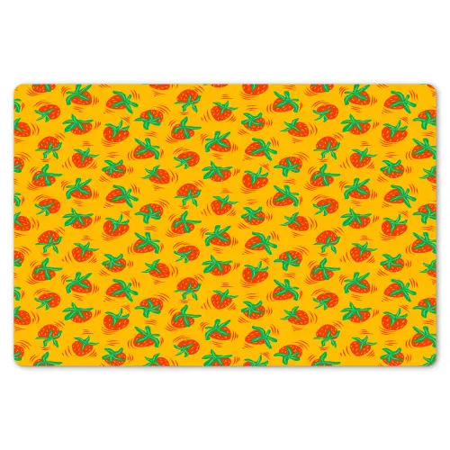 Geel - Aardbeien - Effect Placemat vinyl groot 368 -zzsfeer1_Kitchenyeah-website