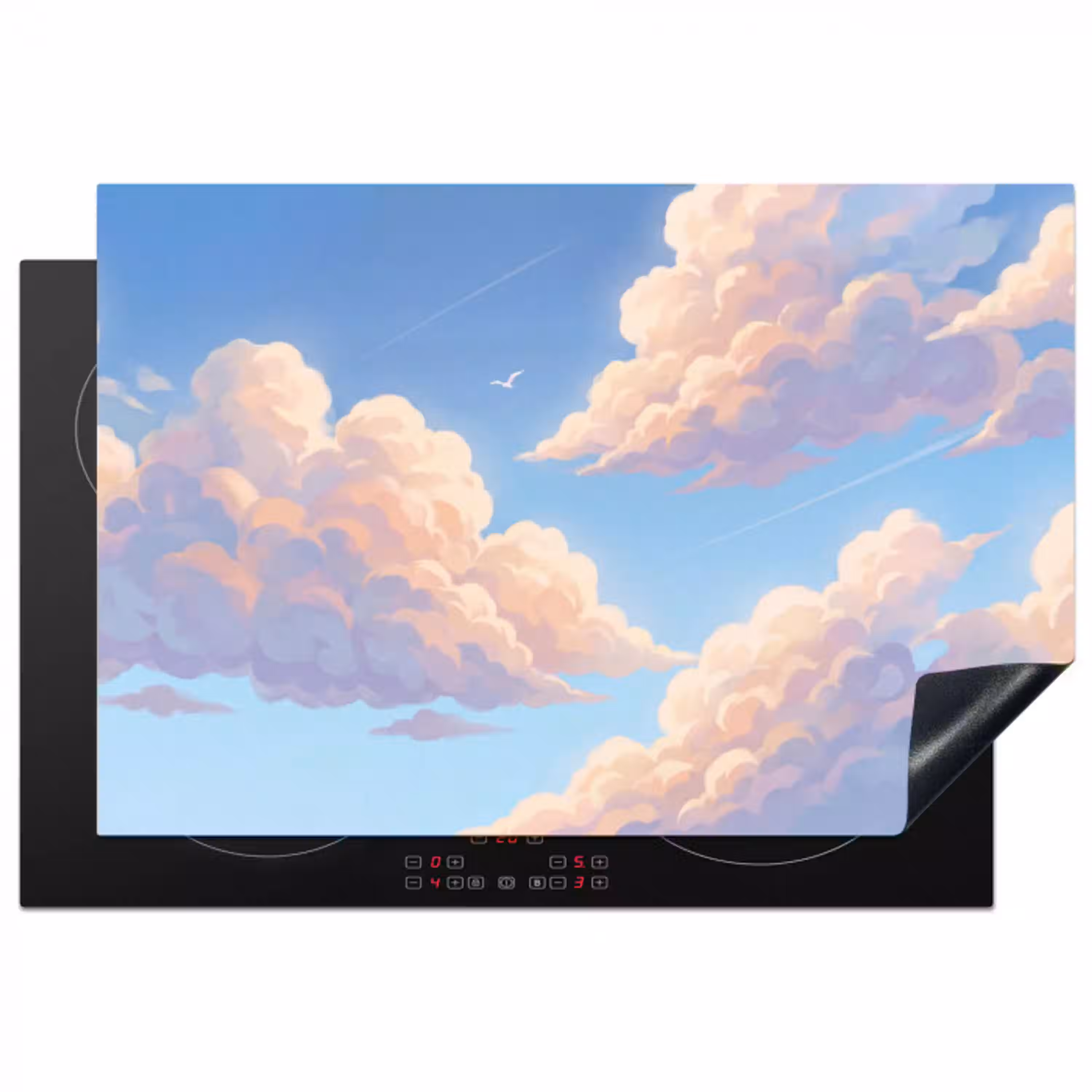 Wolken - Lucht - Natuur - Blauw Inductie beschermer vinyl 3mm klein -3d