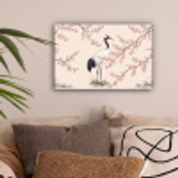 Aziatisch - Kraanvogel - Beige canvas 2cm klein -sfeer1
