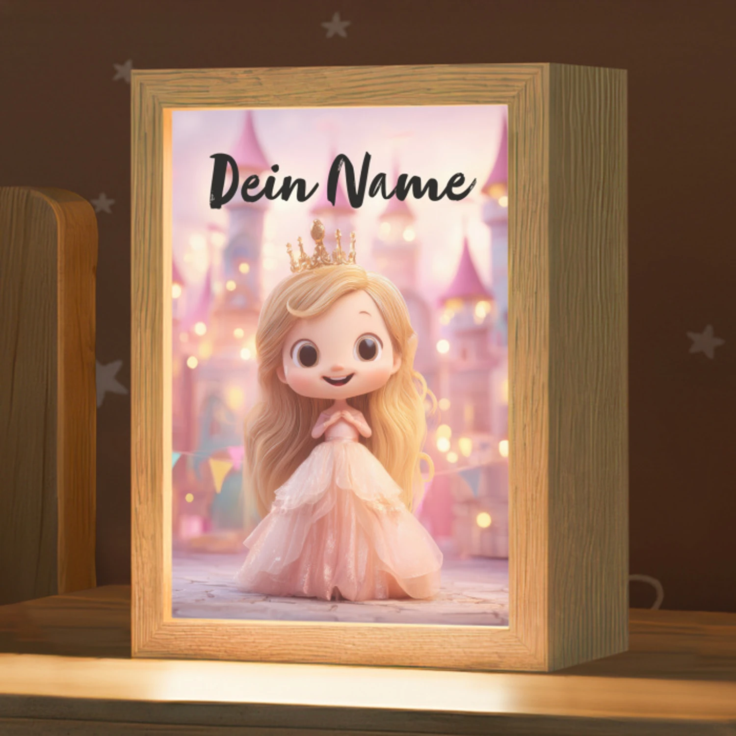 Prinses - Roze - Kasteel Light Box met kabel (Kinderlampje) klein -zzz_3d_website