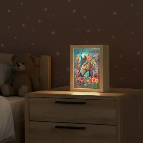 Paard - Bloemen - Schilderij - Natuur - Verf Light Box met kabel klein -sfeer1_kind