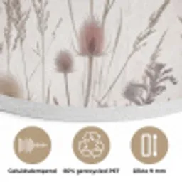 Weidebloemen - Design - Sepia Akoestische PET Vilt - Rond klein -closeup_NL