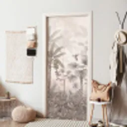 Jungle - Banenboom - Kolibrie - Beige deurposter klein -sfeer6