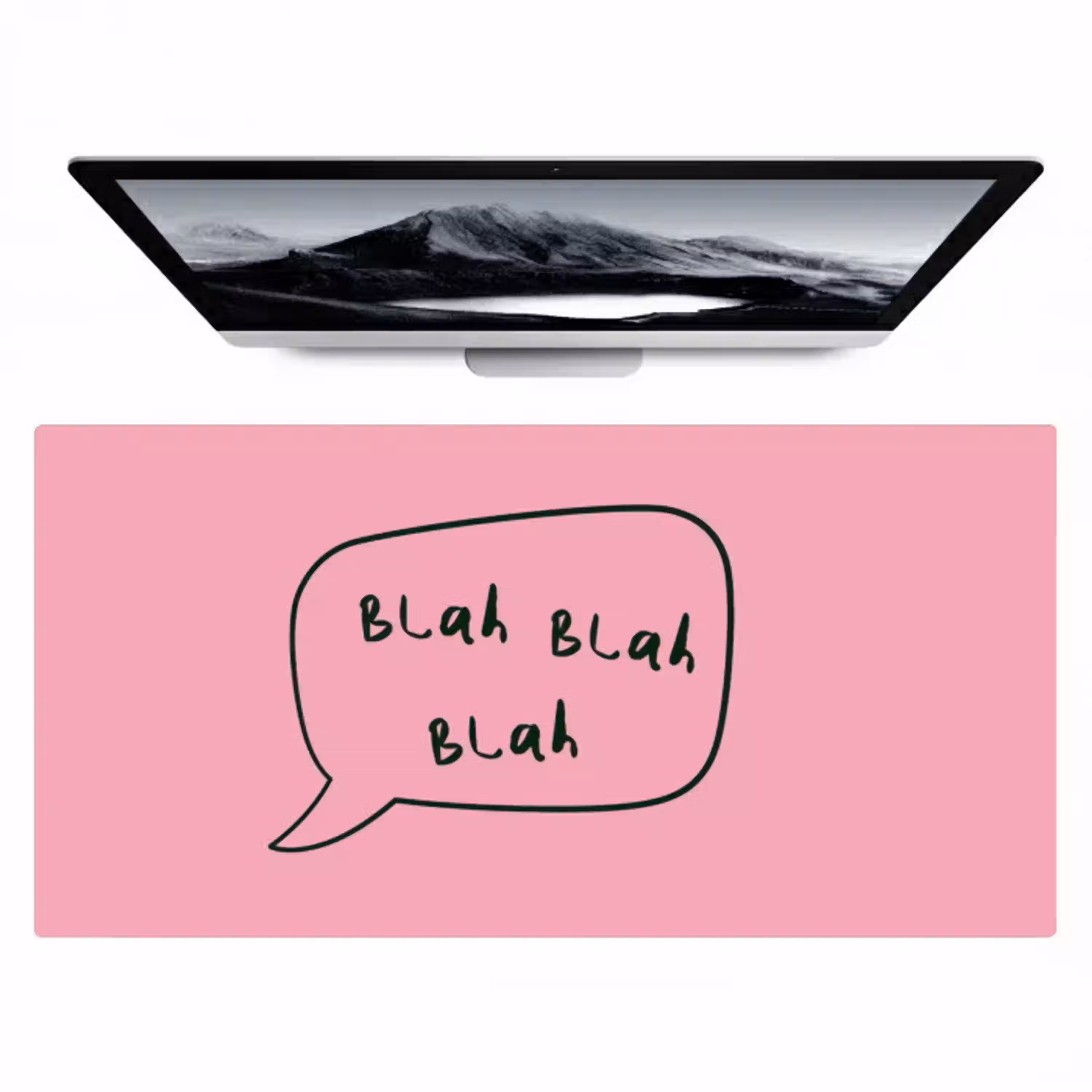 Tekstwolkje - BLAH BLAH BLAH - Roze Muismat XXL klein -zzz3d
